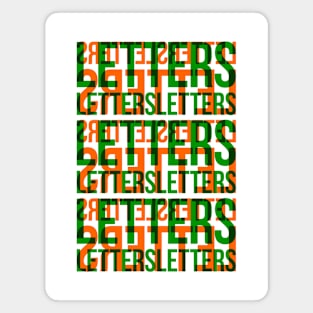 Letters Typography Stack (Green Orange) Magnet